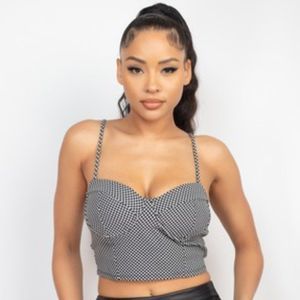 Knit Bengaline Jacquard Bustier Top